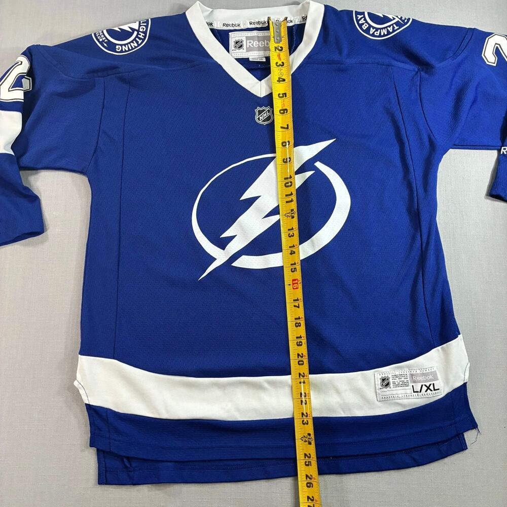 Reebok Tampa Bay Lightning Callahan #24 Youth L/XL NHL Hockey Jersey Blue - Picture 8 of 13